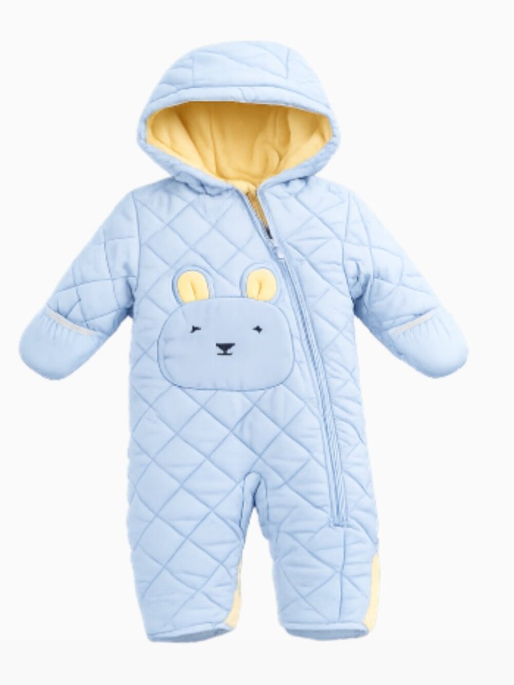 Wippette Baby Snowsuit 6-9M Blue Quilted Warm Hooded Winter Suit